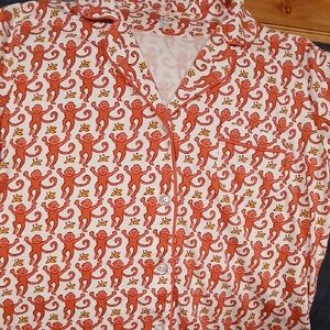 Roller Rabbit Orange Monkey Print Matching Set.